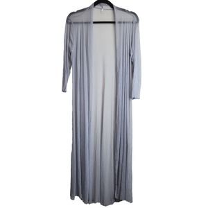Vigorella Open Front Cardigan Sweater Gray Duster Layering‎ Lagenlook Artsy Boho
